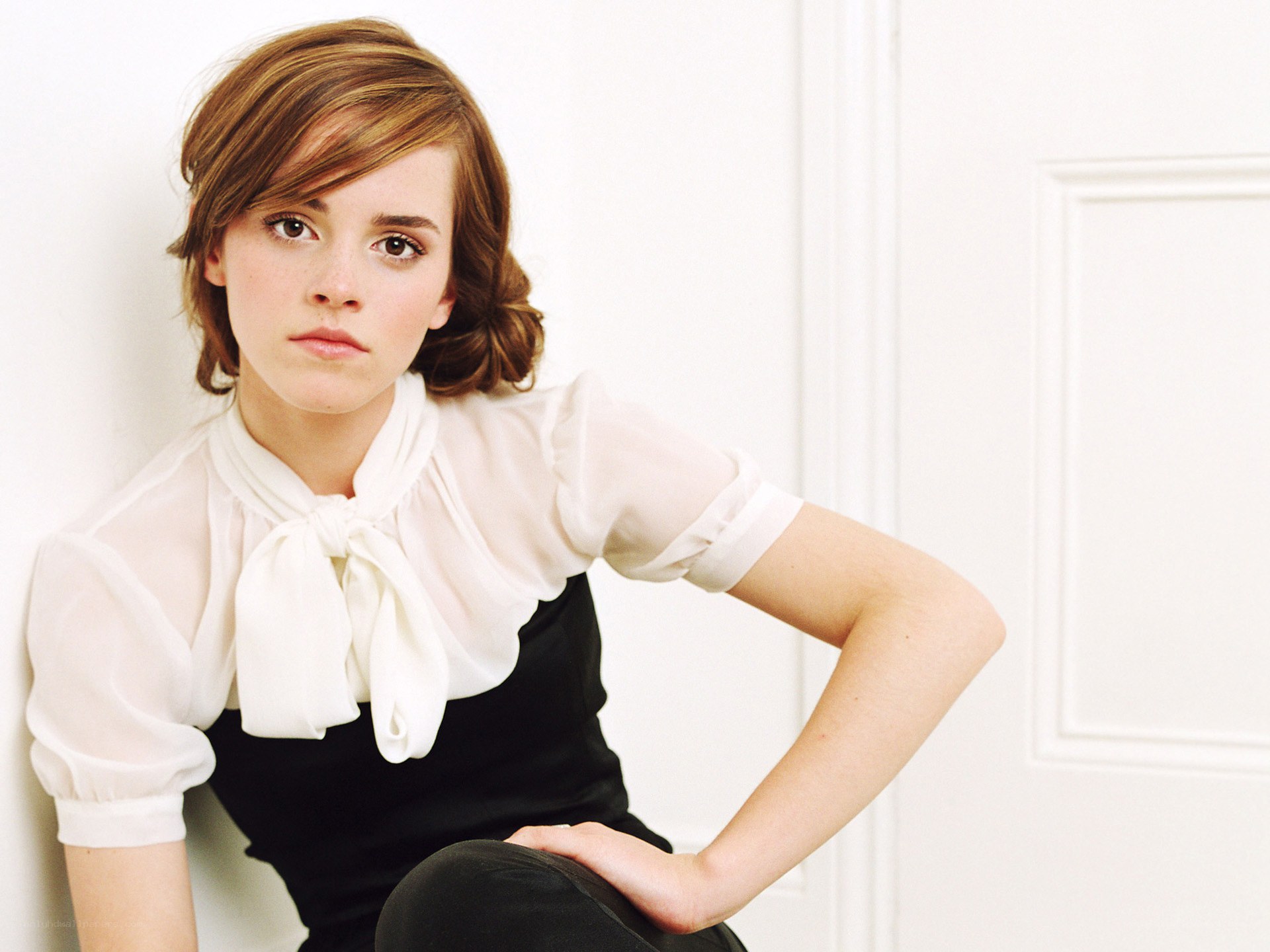 Emma Watson in white blouse