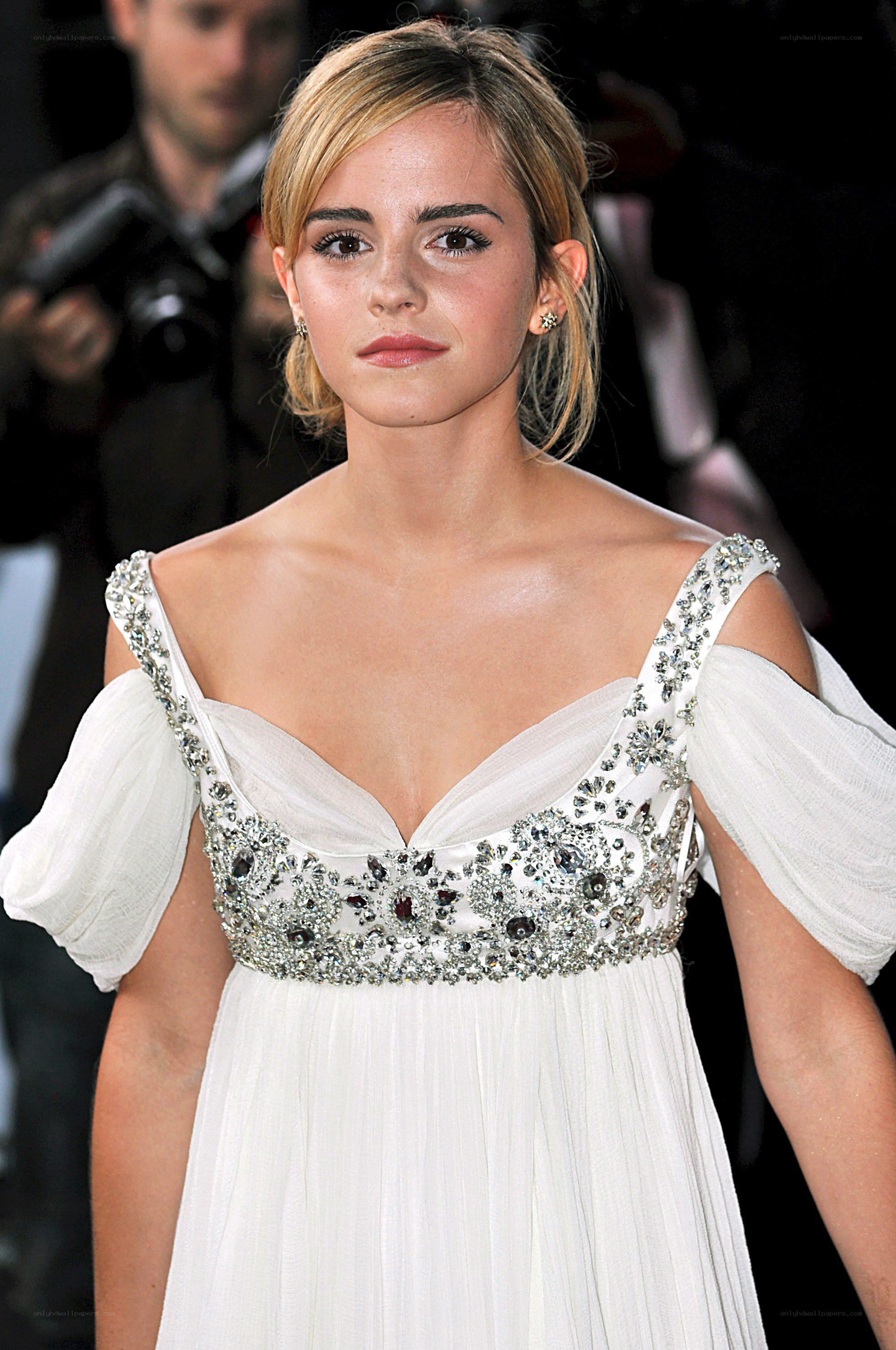 Emma Watson in white gown