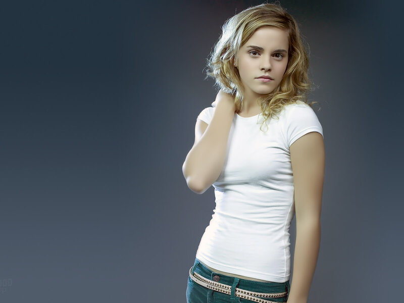 Emma Watson in white t-shirt