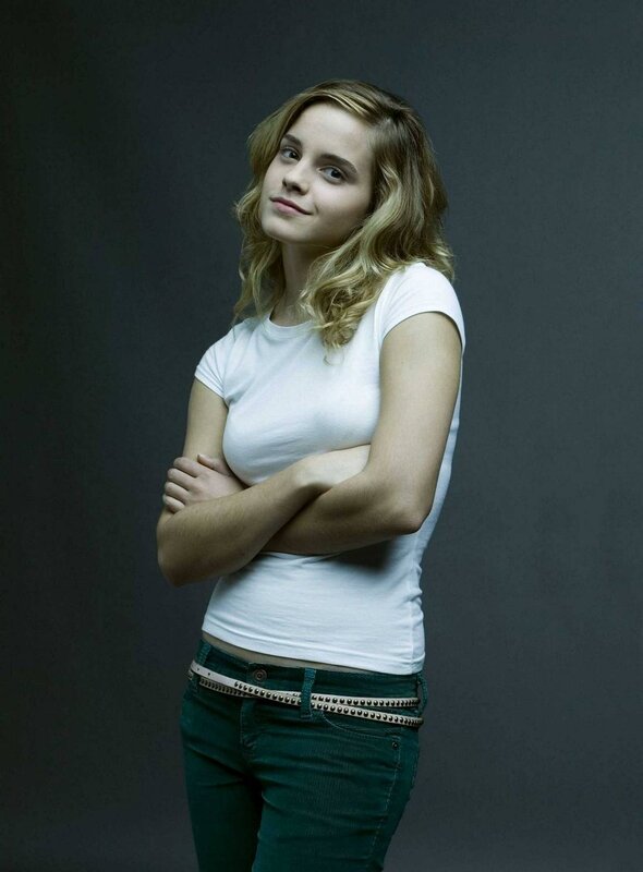 Emma Watson in white t-shirt