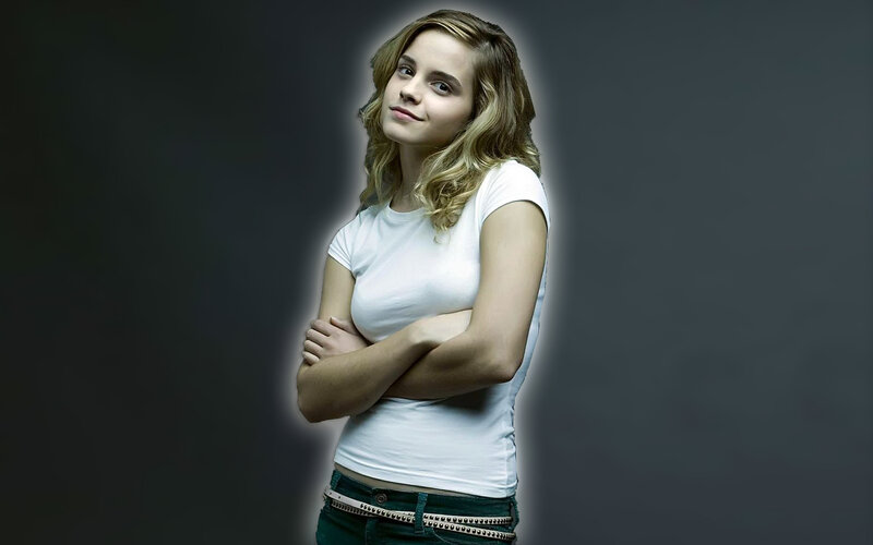 Emma Watson in white t-shirt