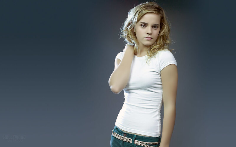 Emma Watson in white t-shirt