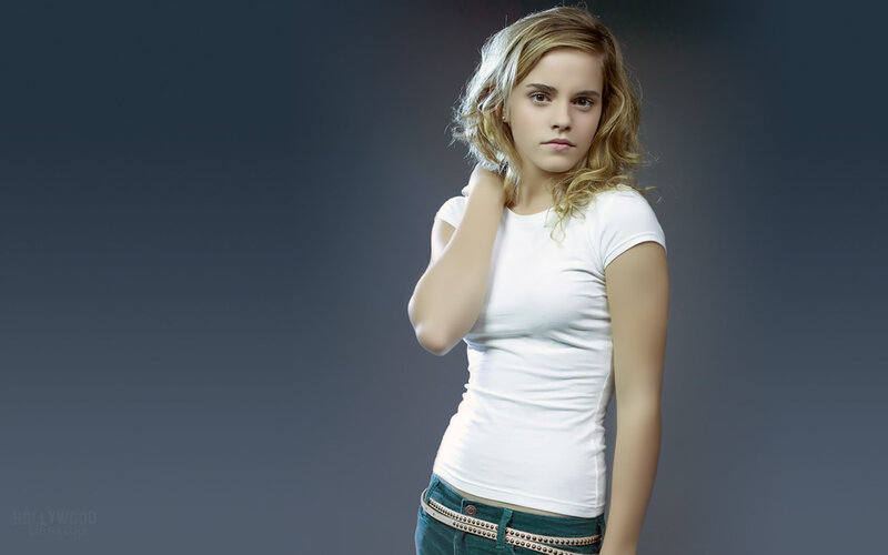 Emma Watson in white t-shirt