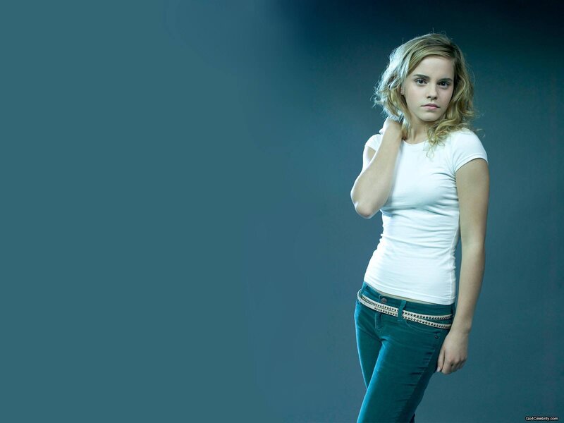 Emma Watson in white t-shirt