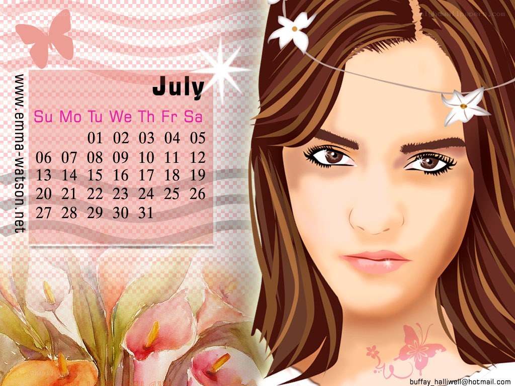 Emma Watson July calendar
