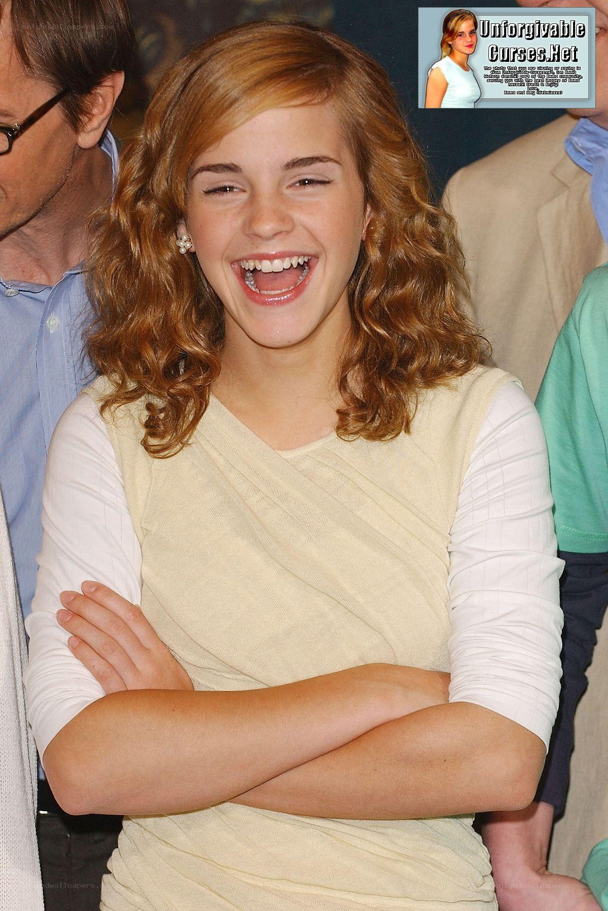 Emma Watson laughing at event