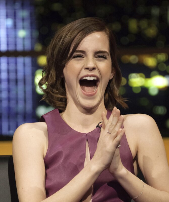 Emma Watson laughing on talk show