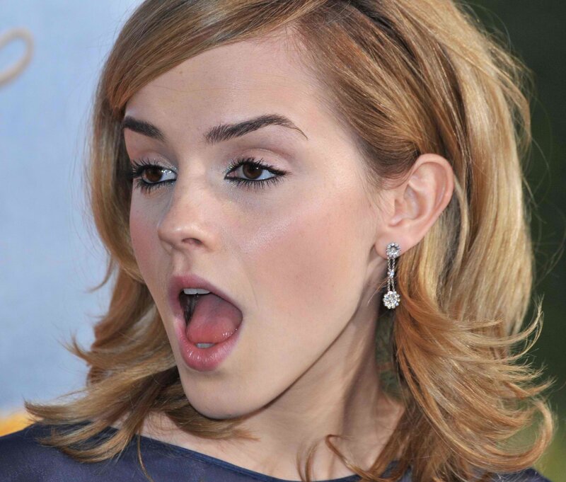 Emma Watson making a face