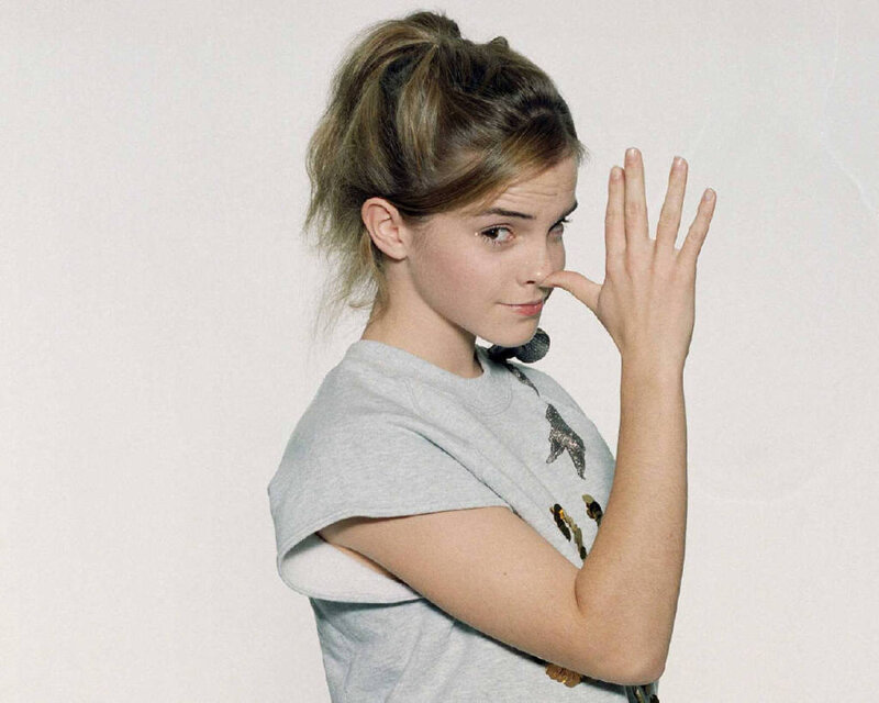 Emma Watson making a face