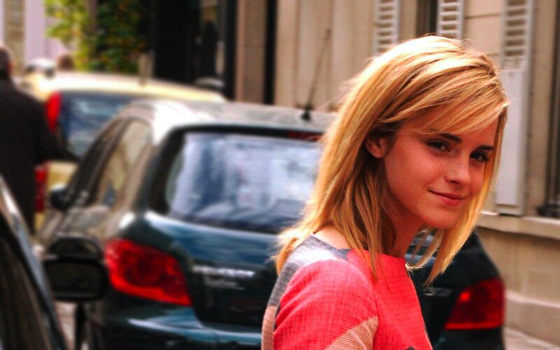 Emma Watson on a city street