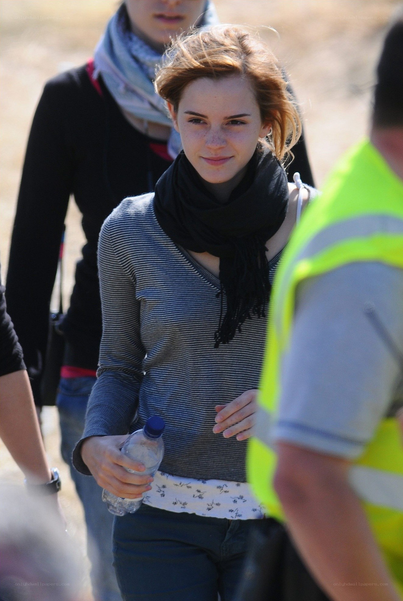 Emma Watson on a film set
