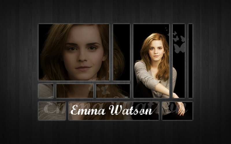 Emma Watson Portrait — Black, Dramatic