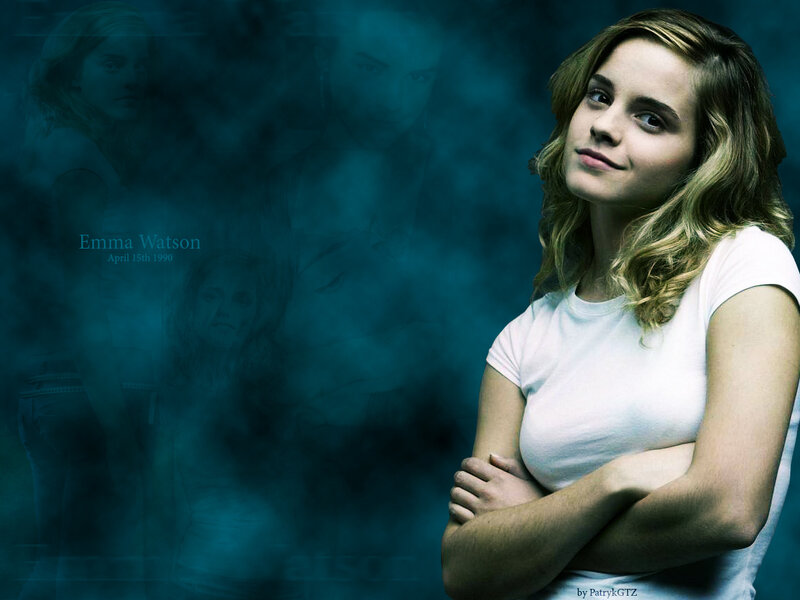 Emma Watson Portrait — Blue