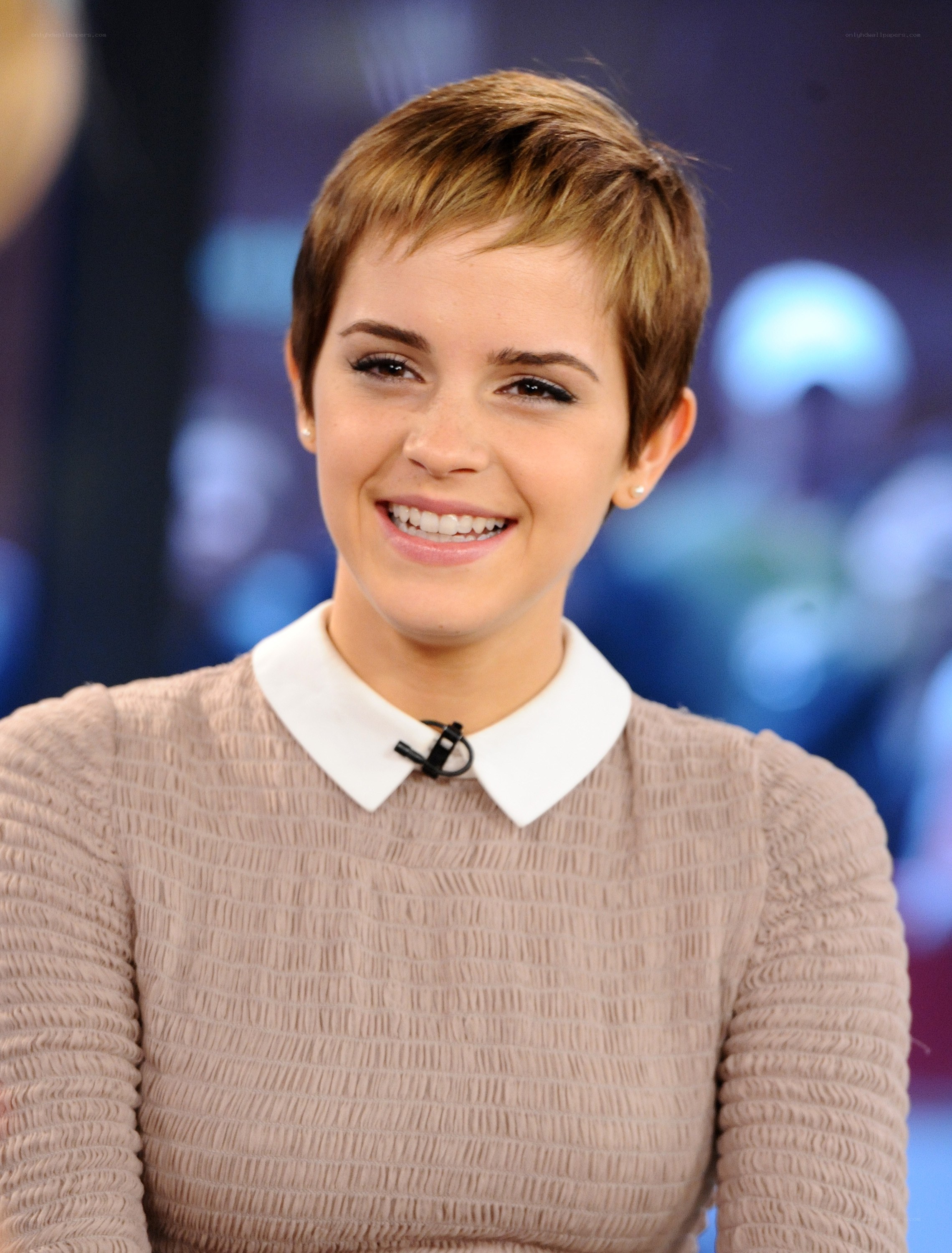 Emma Watson smiling on talk show