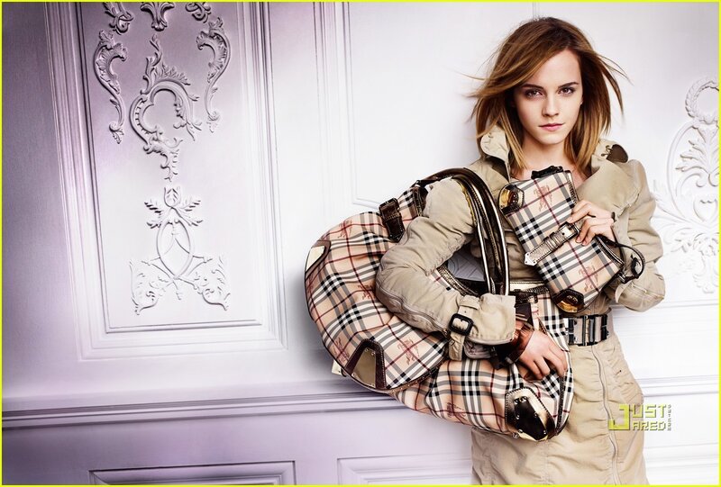 Emma Watson with Burberry bags