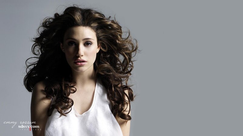 Emmy Rossum with curly hair