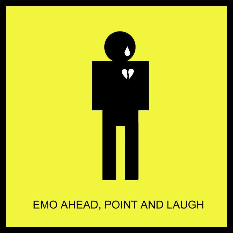 emo ahead point and laugh