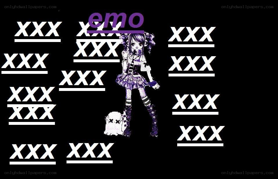 Emo anime character with text