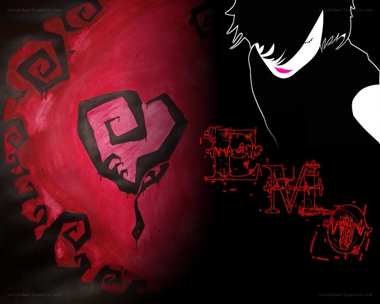 Emo art with red symbol