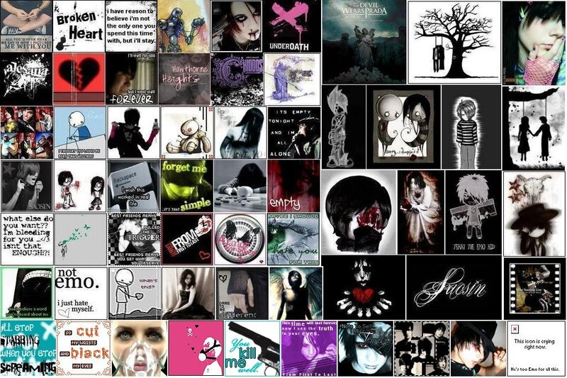 emo collage with music and art
