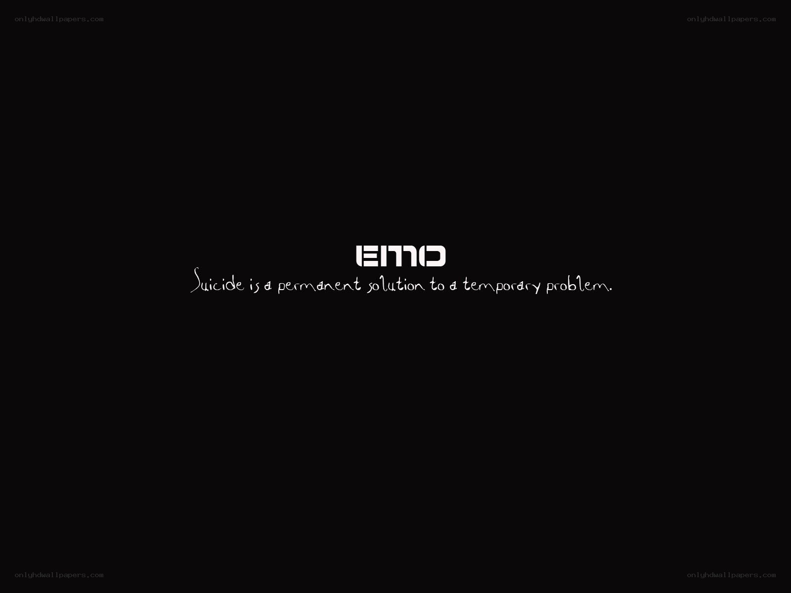Emo quote on black background
