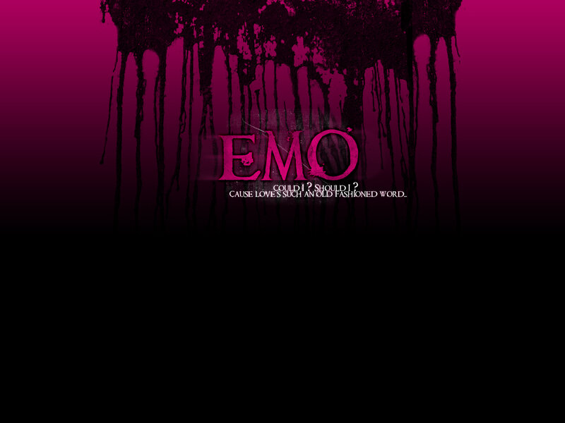 Emo text on dark background