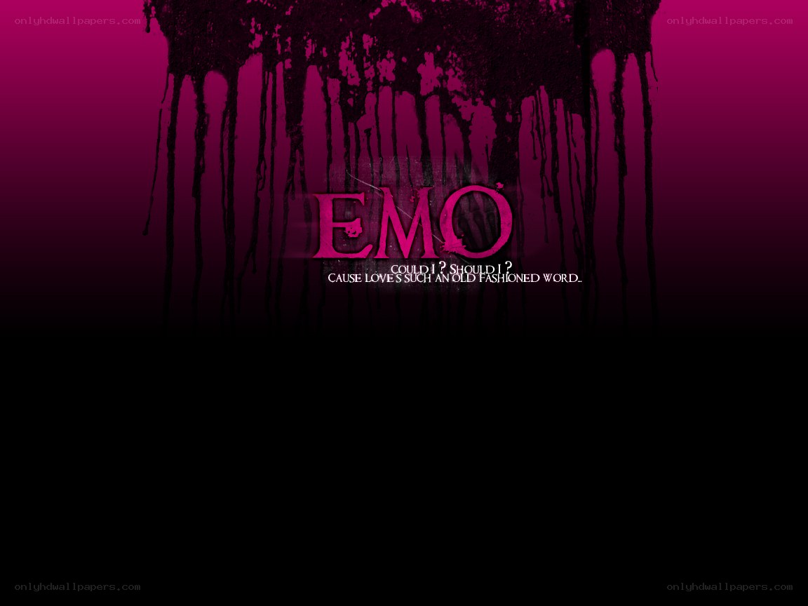 Emo text on dark background