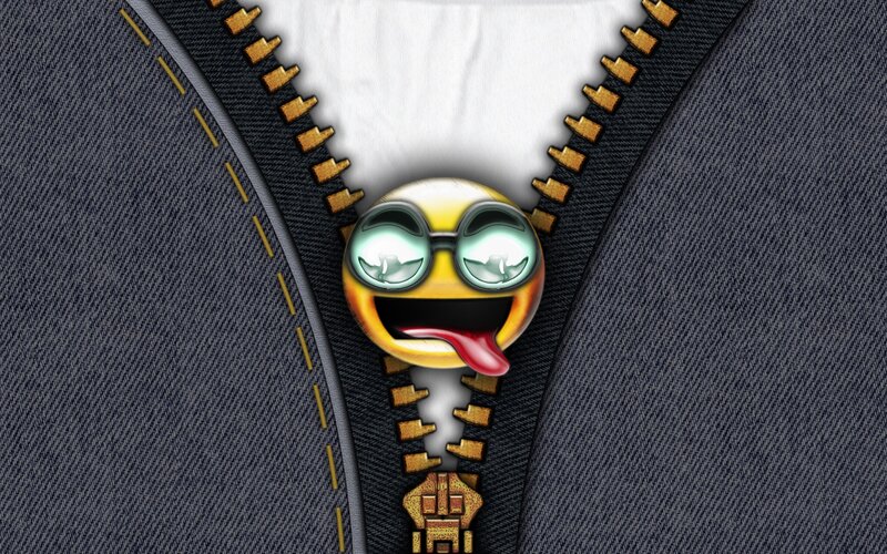 emoji in a zipper