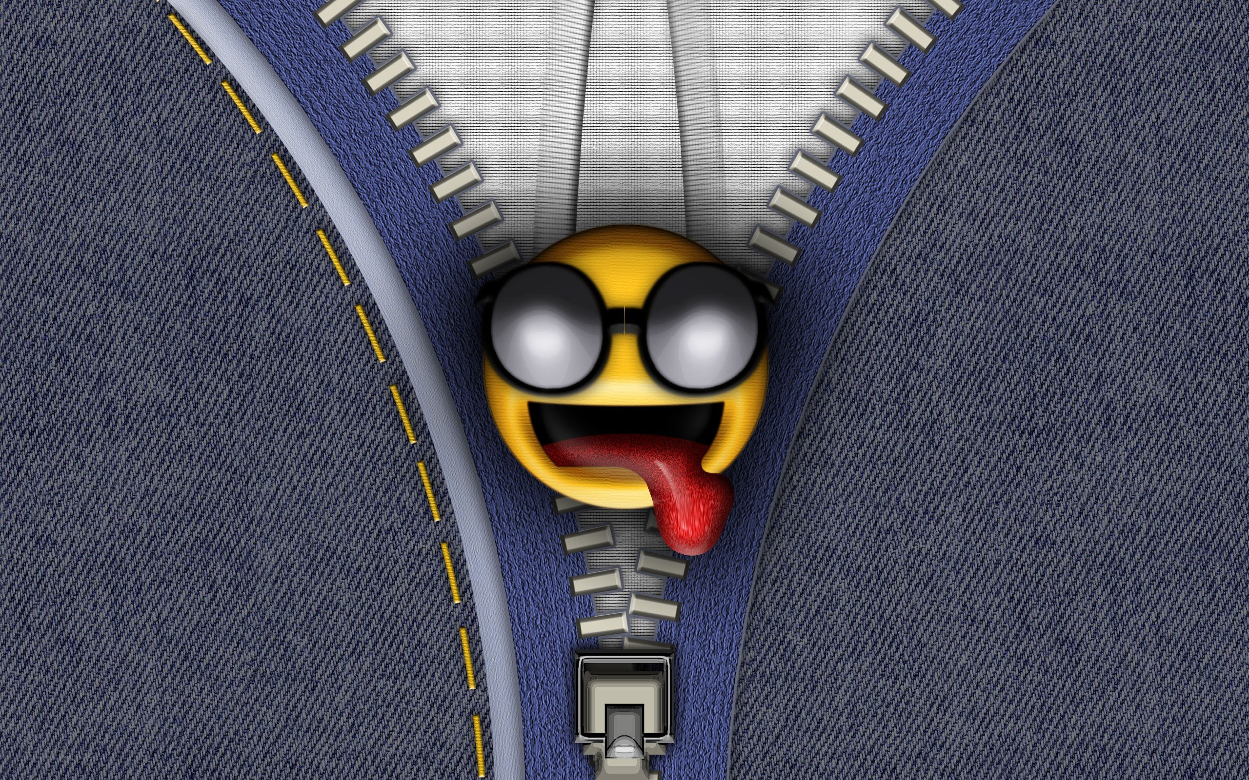 emoji peeking from zipper