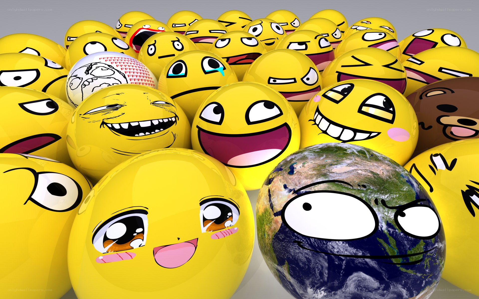 Emoji spheres and Earth