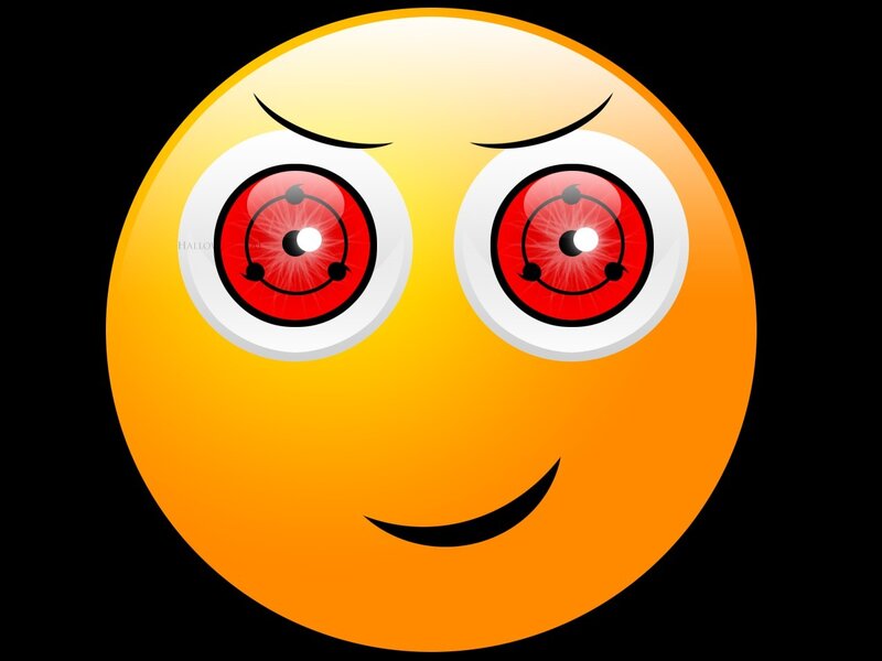 emoji with Sharingan eyes