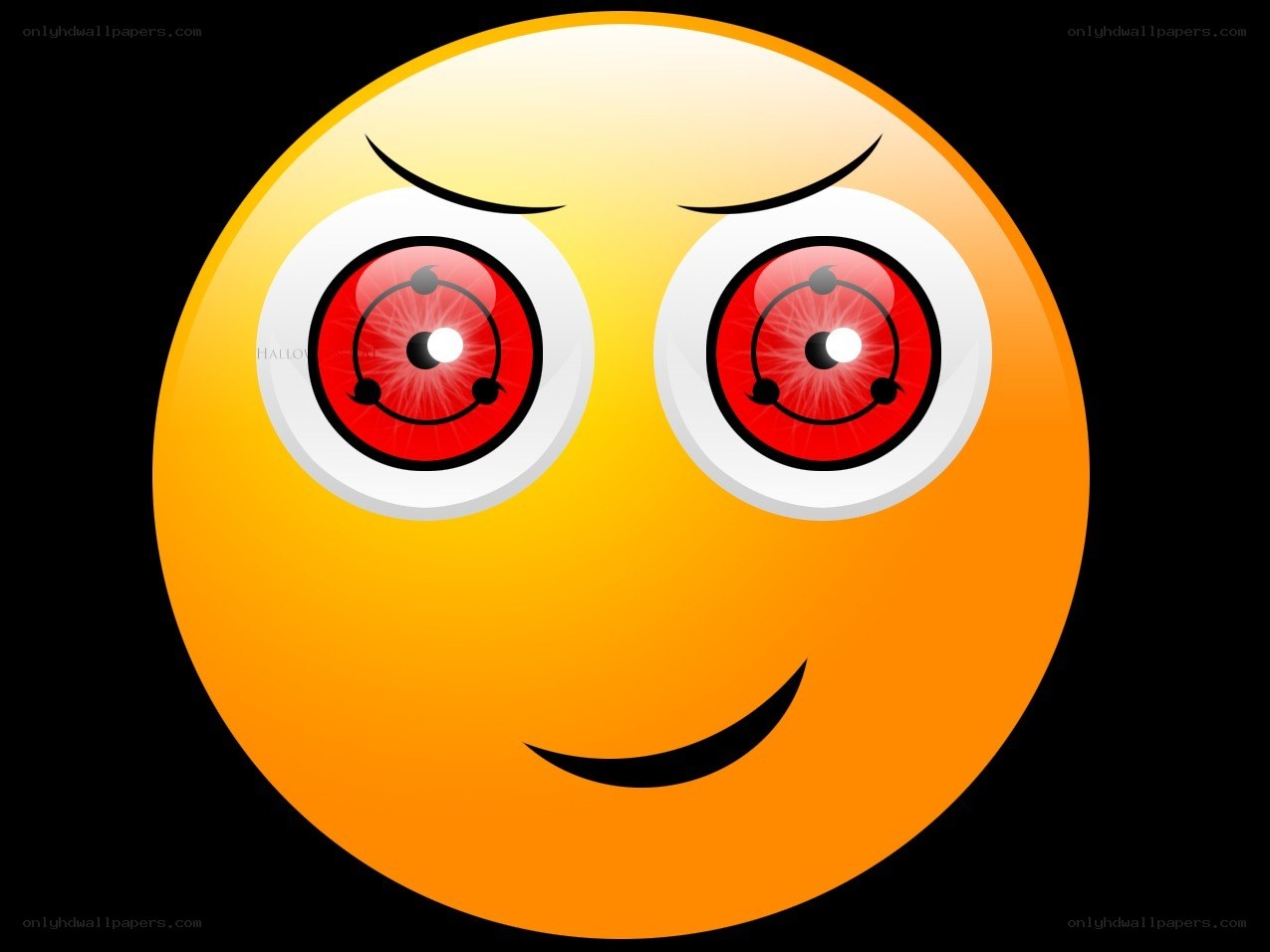 emoji with Sharingan eyes