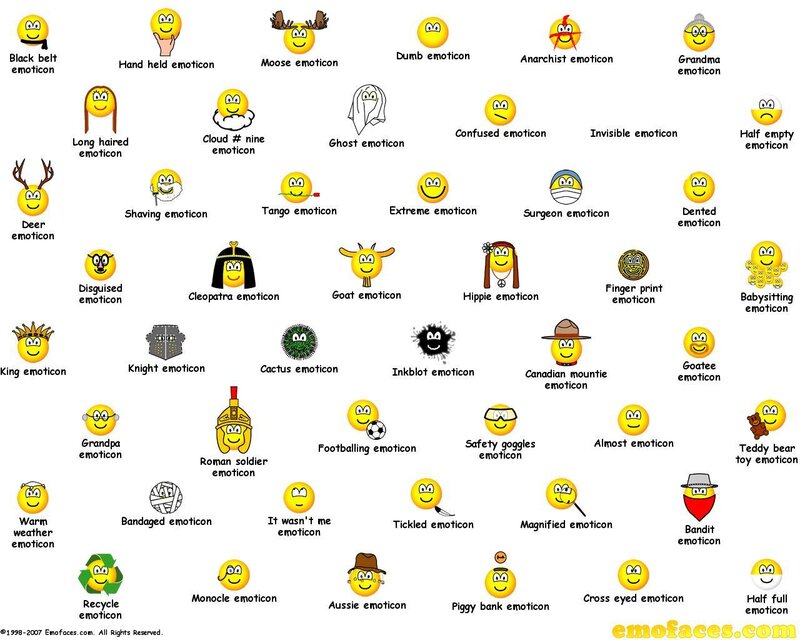 Emoticon collection chart