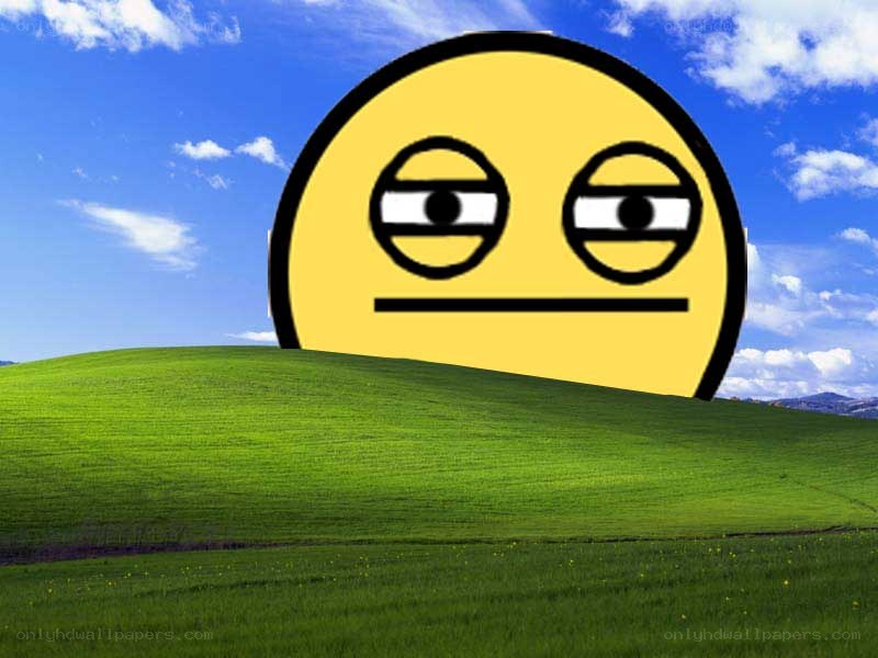 emoticon on a hill