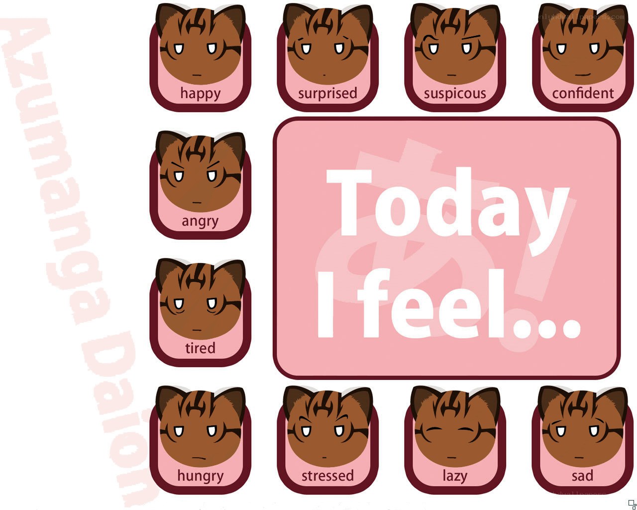 Emotion chart with cat faces