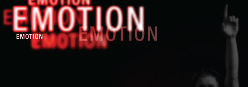 emotion text with raised hand
