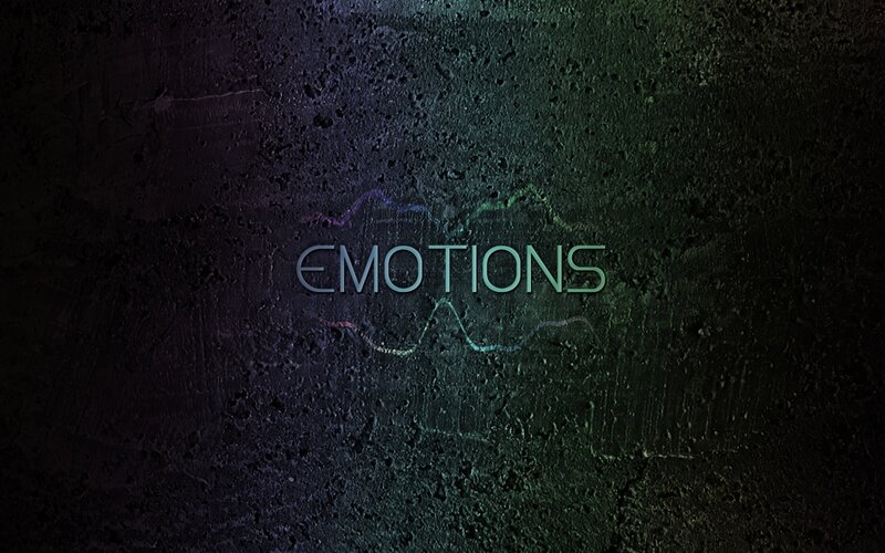 emotions text on textured background