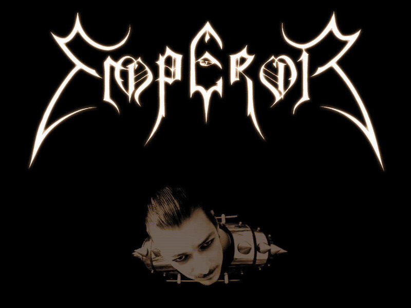 Emperor band logo with distorted face