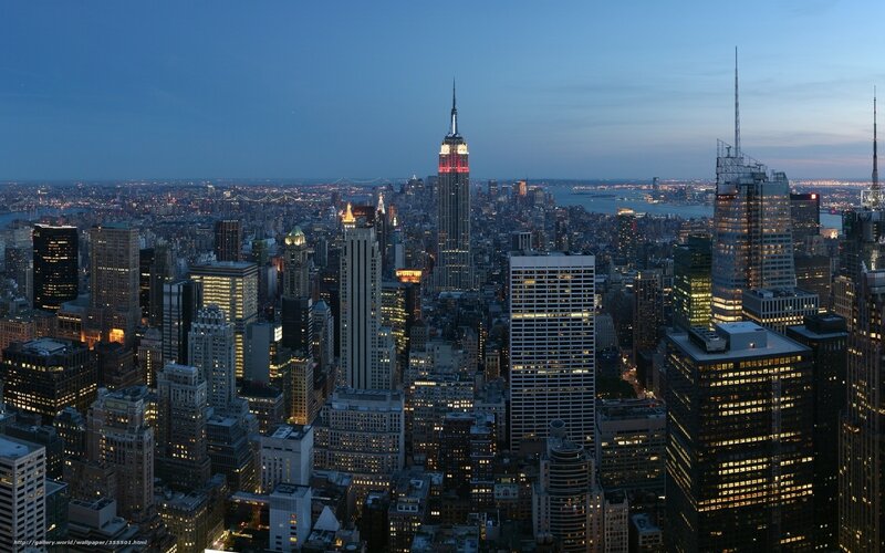Empire State Building at Dusk — Blue, Calm, Night