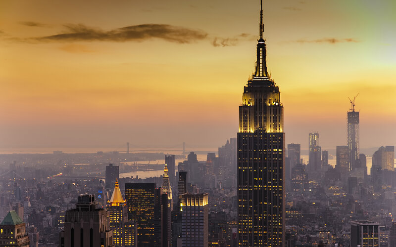 Empire State Building at Dusk — Orange