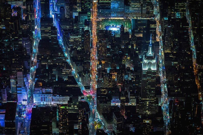 Empire State Building at Night — Black, Dramatic, Photograph, Cityscape