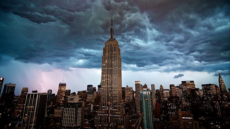 Empire State Building at Night — Dark Blue