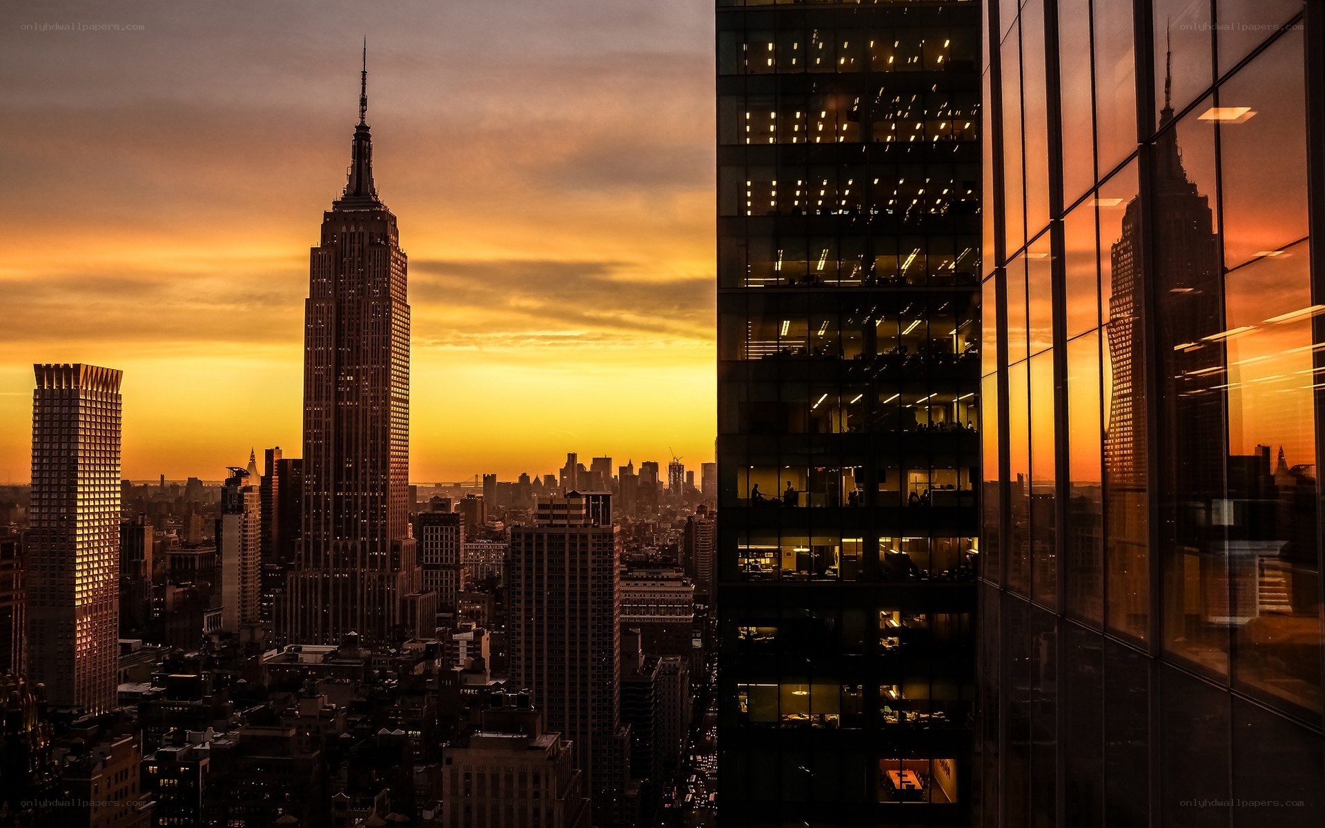 Empire State Building at sunset