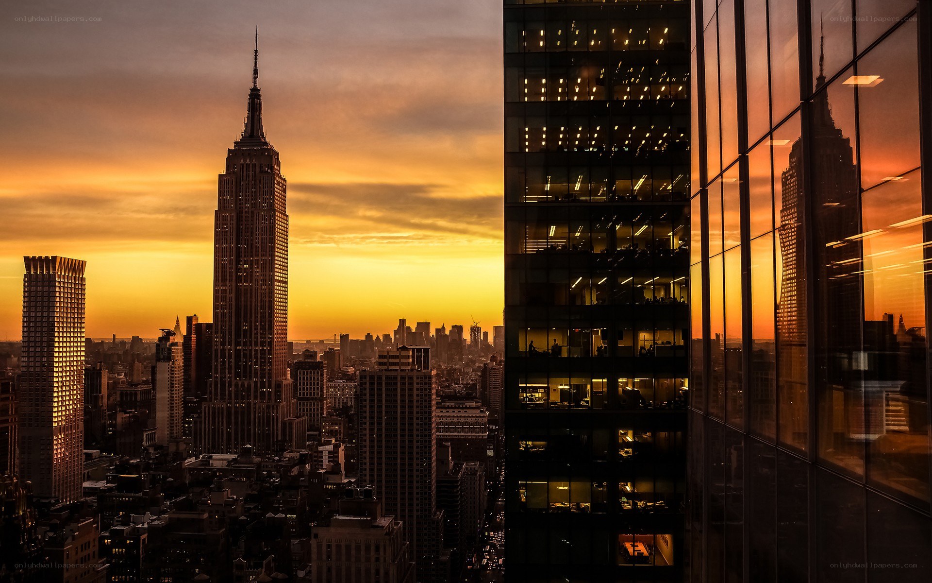 Empire State Building at sunset