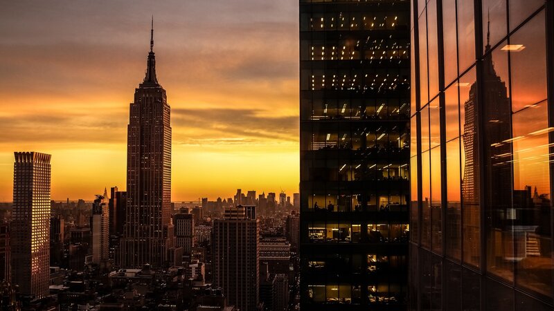 Empire State Building at Sunset — Orange