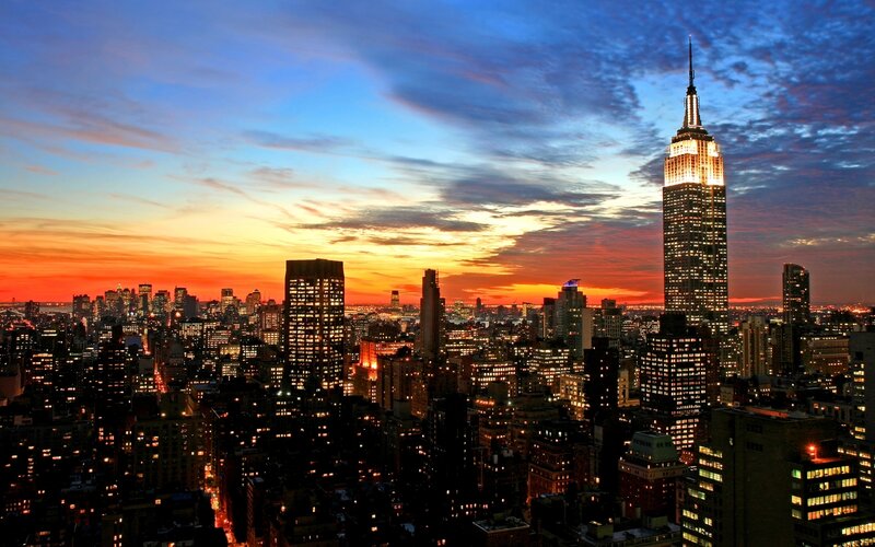 Empire State Building at sunset