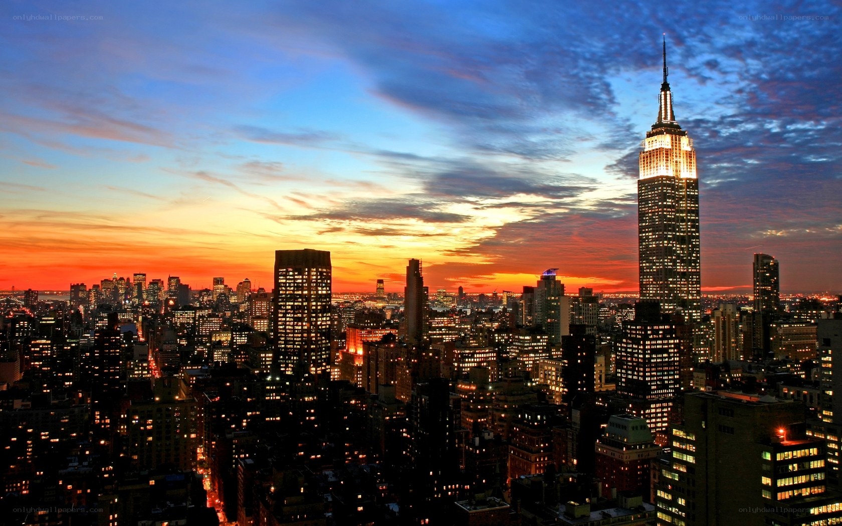 Empire State Building at sunset