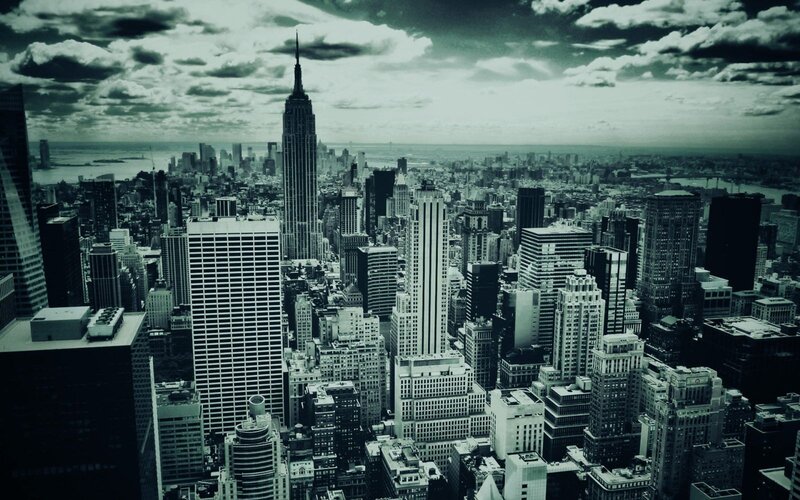 Empire State Building — Black, Dramatic, Afternoon, Photograph, Skyscrapers, Clouds