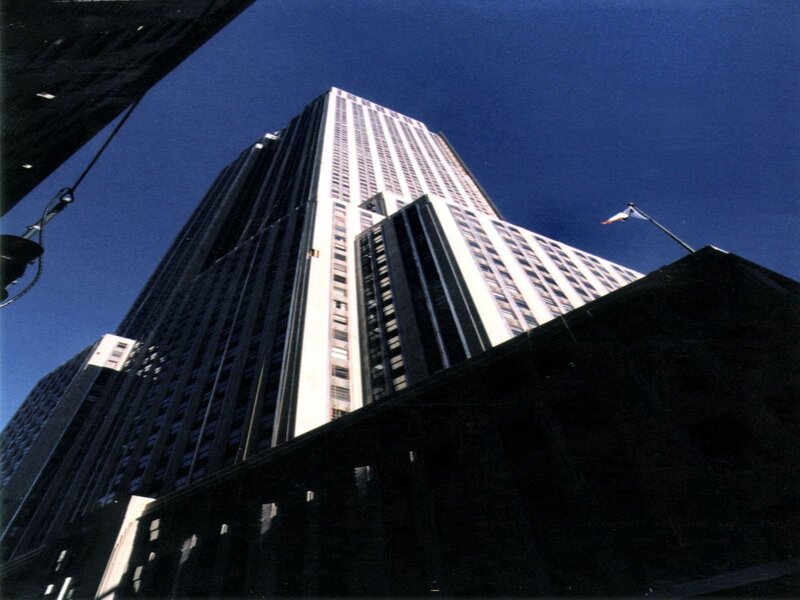 Empire State Building — Blue, Dramatic, Afternoon, Photograph, Flagpole