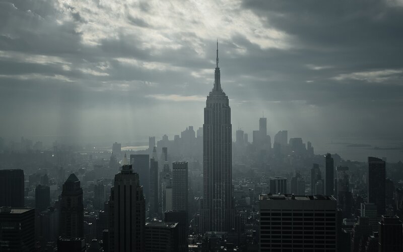Empire State Building — Gray, Dramatic, Photograph, City Skyline